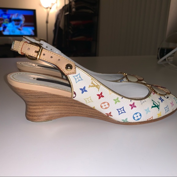 SOLD-Rare Louis Vuitton Butterfly Primrose Wedges - Picture 11 of 15